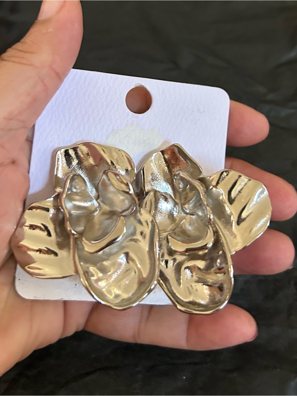 Gold Floral Statement Earrings